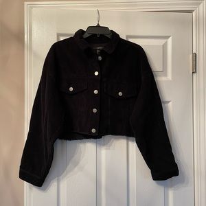 Black Cropped Corduroy Jacket!